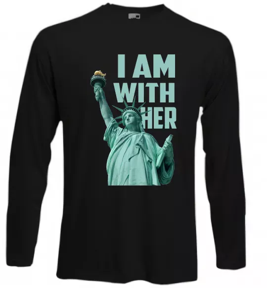 Лонгслів I am with her Чорний фото
