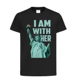 Дитяча футболка I am with her Чорний фото