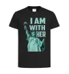 Детская футболка I am with her Черный фото