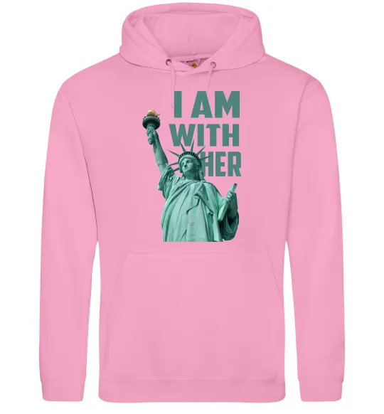 Мужская толстовка (худи) I am with her Розовый фото