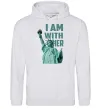 Чоловіча толстовка (худі) I am with her Сірий меланж фото