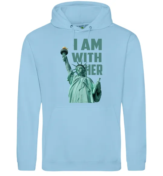 Мужская толстовка (худи) I am with her Голубой фото