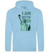 Мужская толстовка (худи) I am with her Голубой фото
