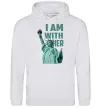 Жіноча толстовка (худі) I am with her Сірий меланж фото