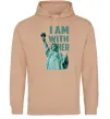 Жіноча толстовка (худі) I am with her Пісочний фото