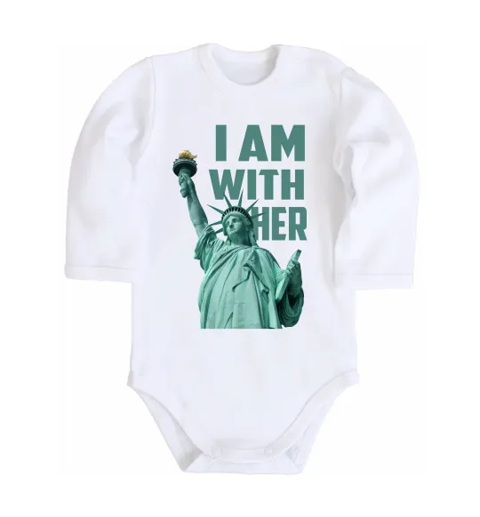Детский боди I am with her Белый фото