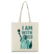 Еко-сумка I am with her Бежевий фото
