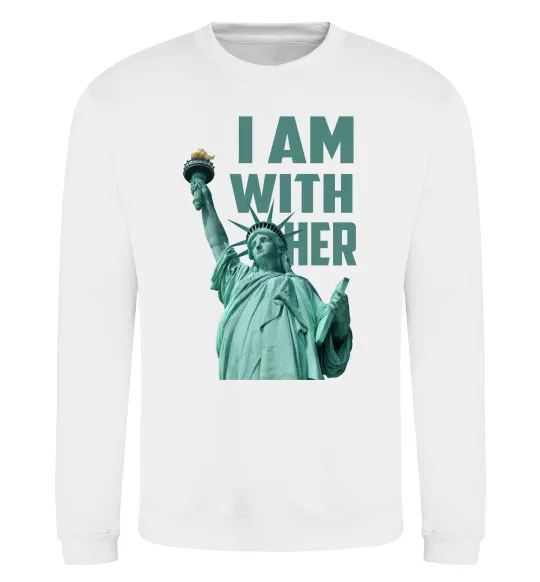 Свитшот I am with her Белый фото