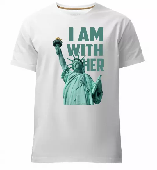 Чоловіча преміум футболка I am with her Білий фото