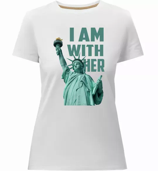 Женская премиум футболка I am with her Белый фото