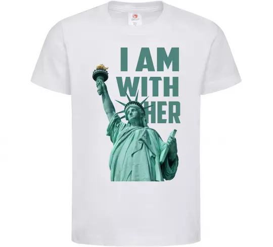 Детская футболка I am with her Белый фото