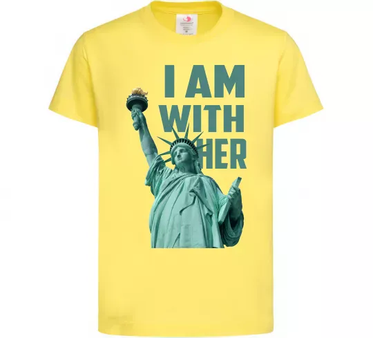 Детская футболка I am with her Лимонный фото
