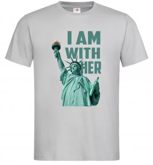 Чоловіча футболка I am with her Сірий фото
