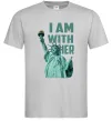 Чоловіча футболка I am with her Сірий фото