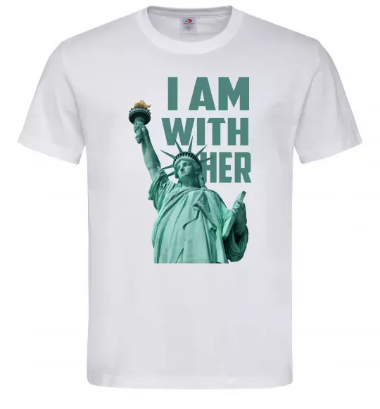 Чоловіча футболка I am with her Білий фото
