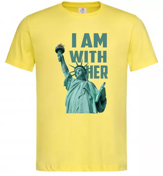 Чоловіча футболка I am with her Лимонний фото