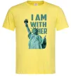 Чоловіча футболка I am with her Лимонний фото