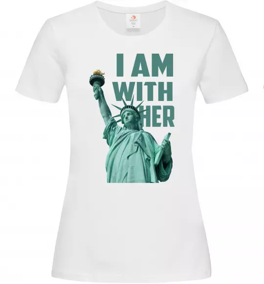 Жіноча футболка I am with her Білий фото