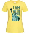 Жіноча футболка I am with her Лимонний фото