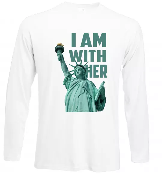 Лонгслів I am with her Білий фото