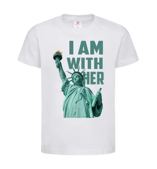 Детская футболка I am with her Белый фото