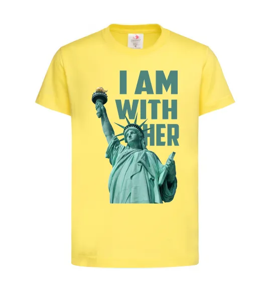 Детская футболка I am with her Лимонный фото