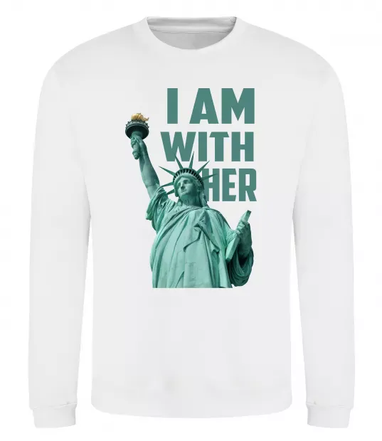 Свитшот I am with her Белый фото