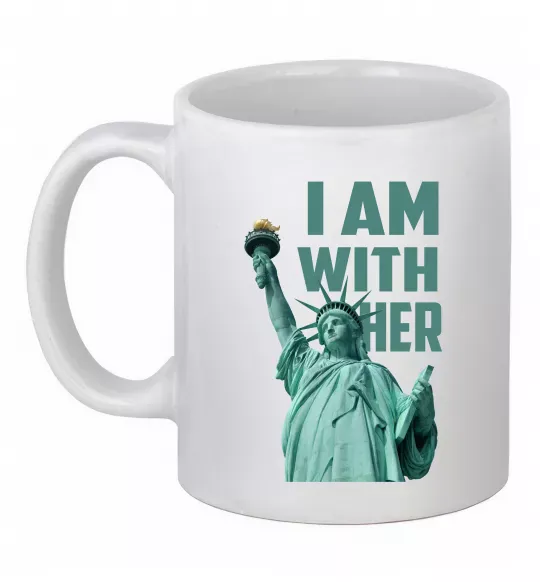 Чашка керамічна I am with her Білий фото