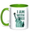 Чашка с цветной ручкой I am with her Лаймовый фото