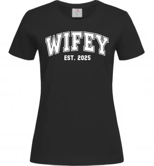 Жіноча футболка Wifey est Чорний фото