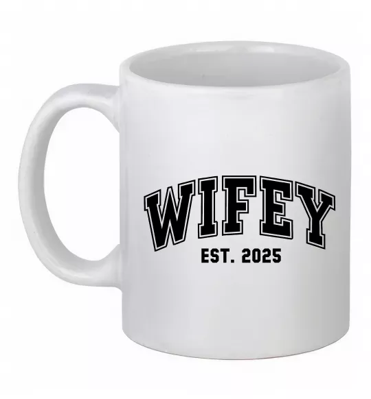 Чашка керамическая Wifey est Белый фото