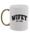 Чашка с цветной ручкой Wifey est Золото фото