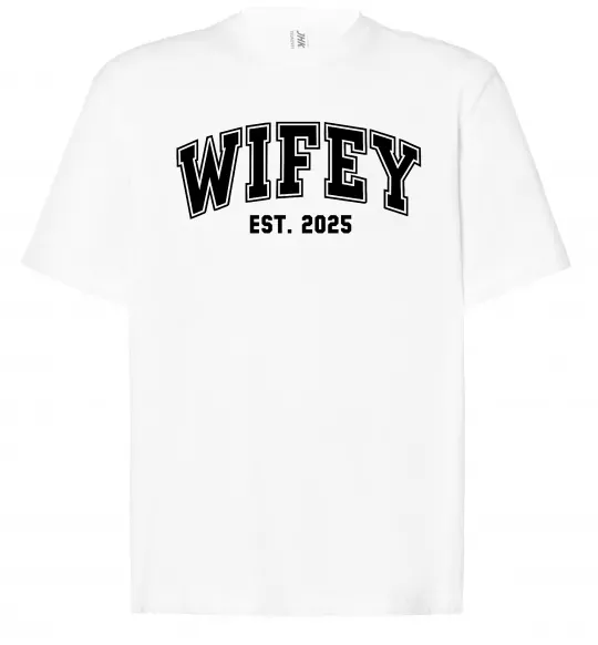 Футболка Оверсайз Wifey est Білий фото
