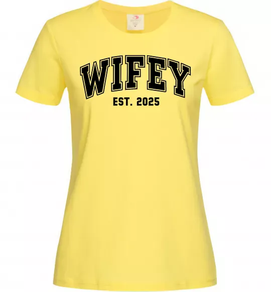 Жіноча футболка Wifey est Лимонний фото