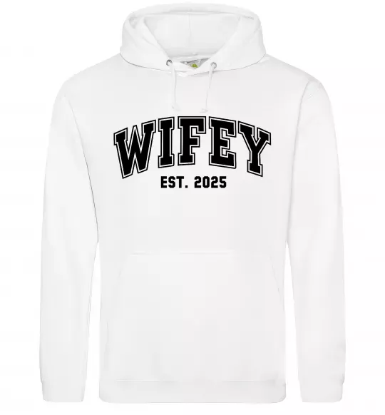 Женская толстовка (худи) Wifey est Белый фото