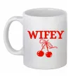 Чашка керамическая Wifey chery Белый фото