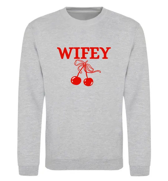 Свитшот Wifey chery Серый меланж фото