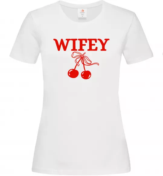 Жіноча футболка Wifey chery Білий фото