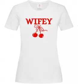Женская футболка Wifey chery Белый фото