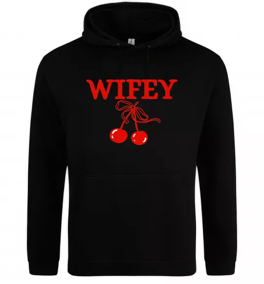Женская толстовка (худи) Wifey chery Черный фото