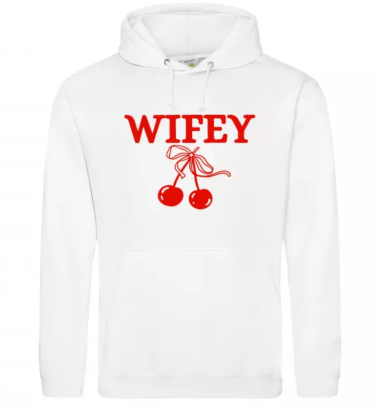 Женская толстовка (худи) Wifey chery Белый фото