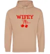Женская толстовка (худи) Wifey chery Песочный фото