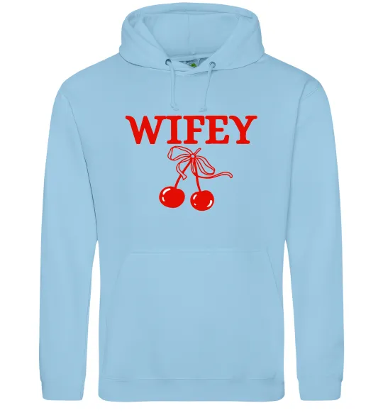 Женская толстовка (худи) Wifey chery Голубой фото