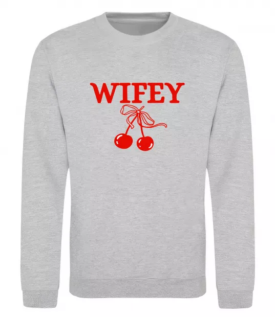 Свитшот Wifey chery Серый меланж фото