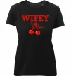 Женская премиум футболка Wifey chery Черный фото