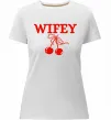 Женская премиум футболка Wifey chery Белый фото