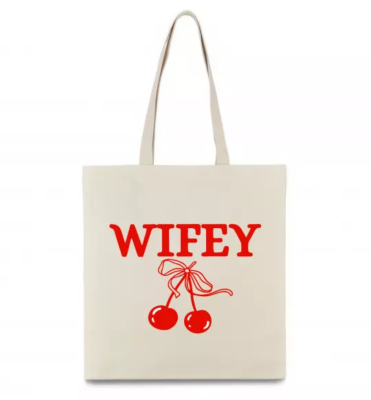 Эко-сумка Wifey chery Бежевый фото