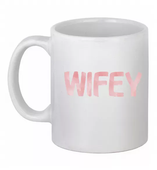 Чашка керамическая Wifey Белый фото