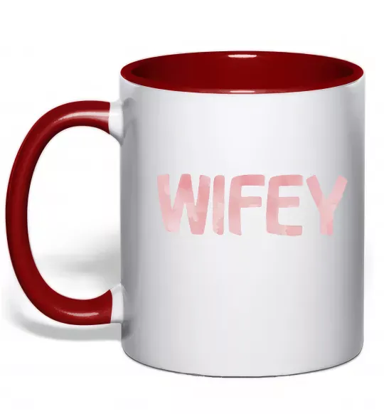 Чашка з кольоровою ручкою Wifey Червоний фото