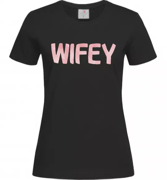 Жіноча футболка Wifey Чорний фото